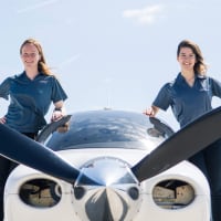 Pilot Tiffany Imhoff and co-pilot Nina Bouthier,
