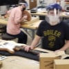 Students at work building guitars in Purdue Polytechnic's Fabrication Lab.