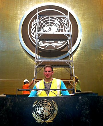 Craig Lewis at the UN General Assembly podium