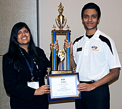 Kirtana Venkatraman and Abhishek Balaji took first place in Business Analytics. 