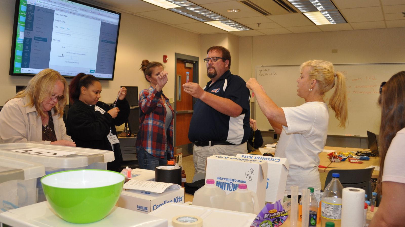 Teachers participate in last summer's PLTW Core Training "Medical Detectives" course.