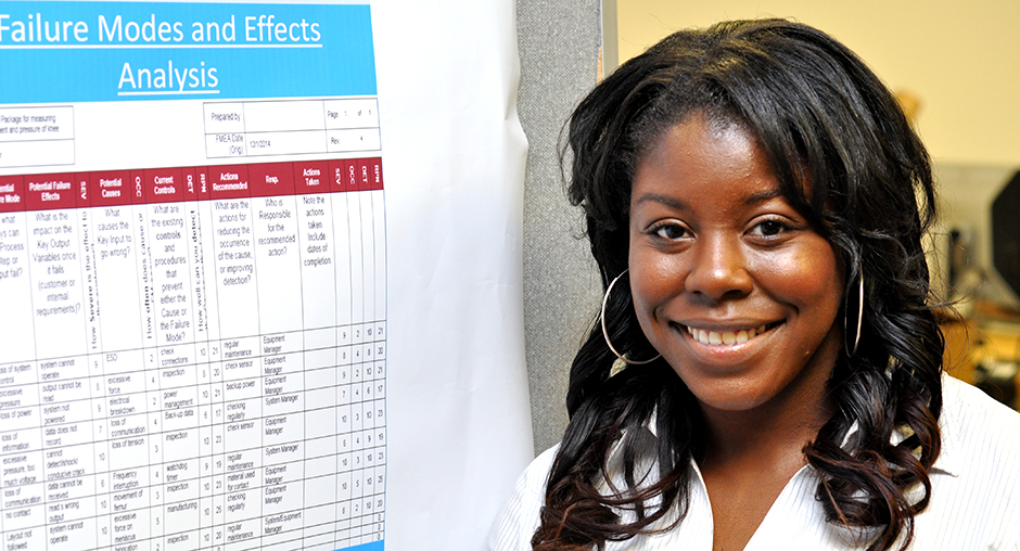 Claudia Smith presents information about her industry-sponsored senior capstone project.