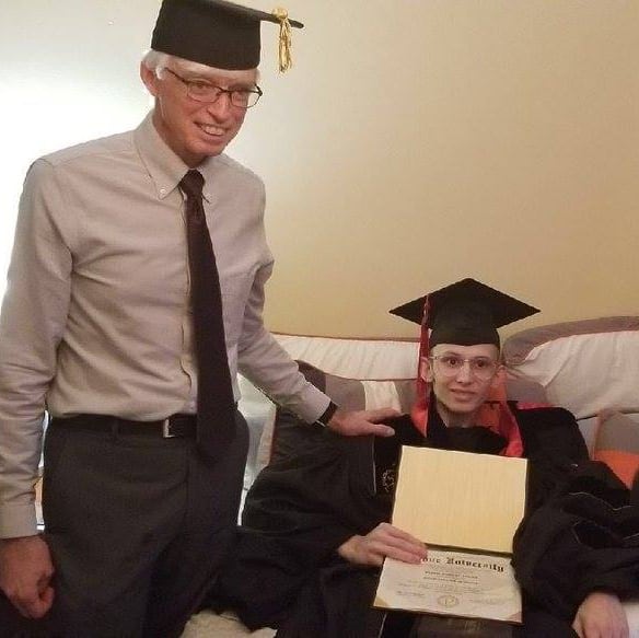 Dean Gary Bertoline and Tyler Trent (AS '19, CIT)