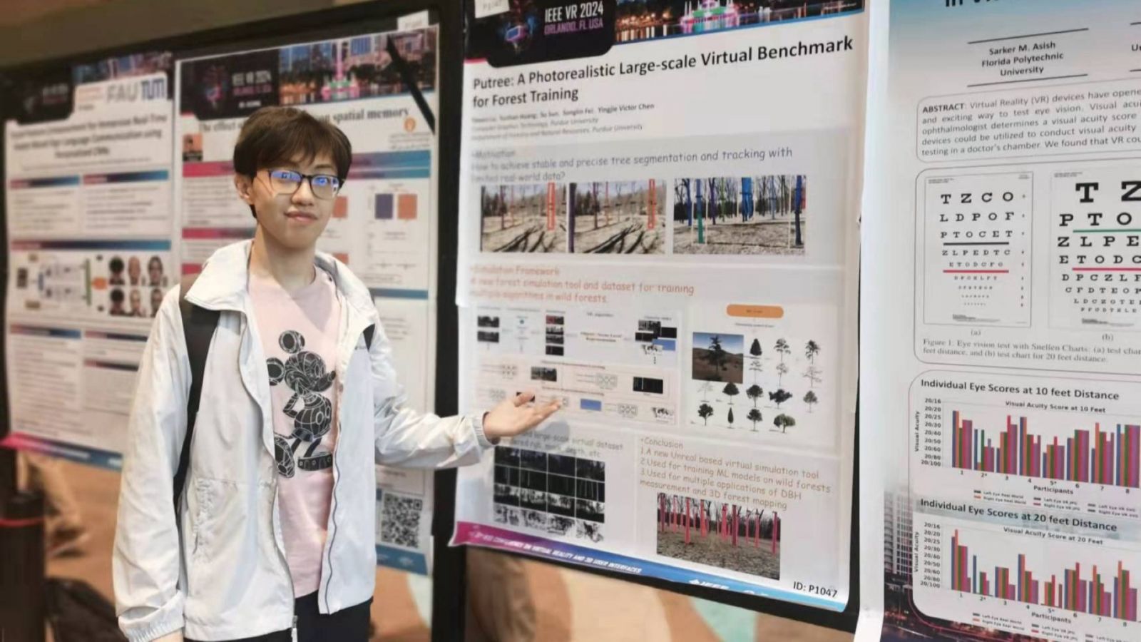 Lu presenting research at IEEE 2024. (Photo provided: Christos Mousas)